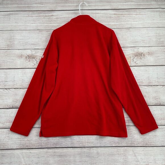 Apple Employee Embroidered Logo Fleece‎ 1/4 Zip Pullover Women's L Red - Picture 2 of 9